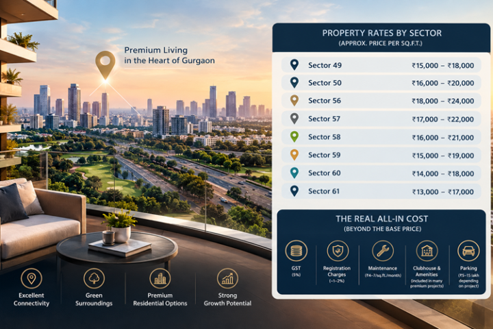 Golf Course Extension Road Property Rates 2026 | Price per Sq.Ft.